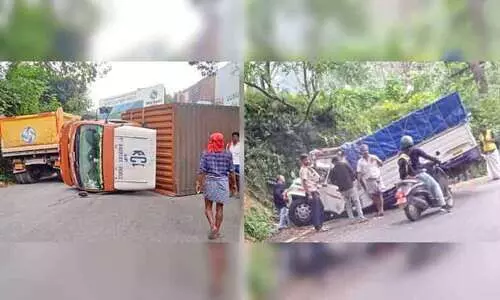 ചുരത്തിൽ മൂന്നിടത്ത് അപകടം; ഗതാഗത തടസ്സം