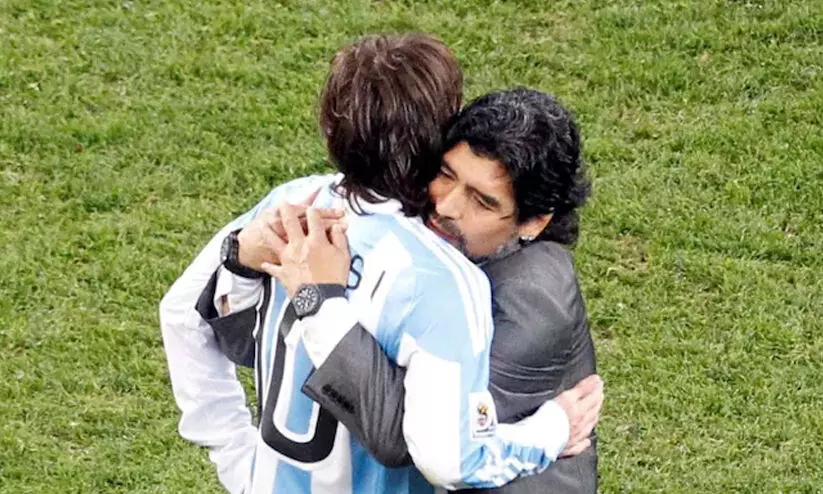 മറഡോണ സ്വർഗത്തിൽനിന്ന് കളി കാണുന്നുണ്ടായിരുന്നു; ഇതിഹാസത്തിന്റെ ഓർമകളിൽ മെസ്സി മറഡോണ സ്വർഗത്തിൽനിന്ന് കളി കാണുന്നുണ്ടായിരുന്നു; ഇതിഹാസത്തിന്റെ ഓർമകളിൽ മെസ്സി