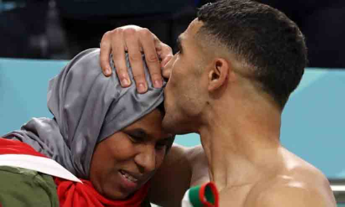 Achraf Hakimi and mother