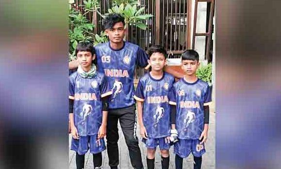 Four players in skating roll ball Four players in skating roll ball