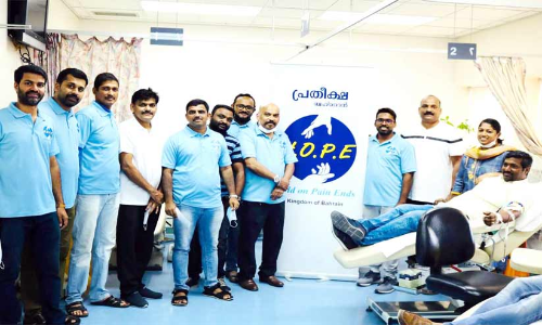 ഹോ​പ് ബ​ഹ്‌​റൈ​ൻ ര​ക്ത​ദാ​ന ക്യാ​മ്പ് സം​ഘ​ടി​പ്പി​ച്ചു