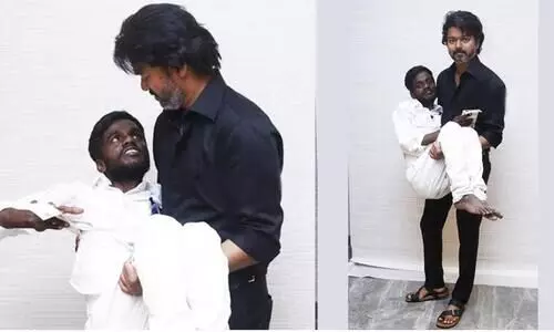 ശാരീരിക വെല്ലുവിളി നേരിടുന്ന ആരാധകനെ വാരിയെടുത്ത് വിജയ്; ചിത്രം വൈറൽ