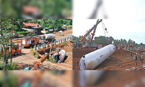 ടാ​ങ്ക​ർ ലോറി അപകടം; ഭീതിയുടെ മുൾമുനയിൽ 20 മണിക്കൂർ