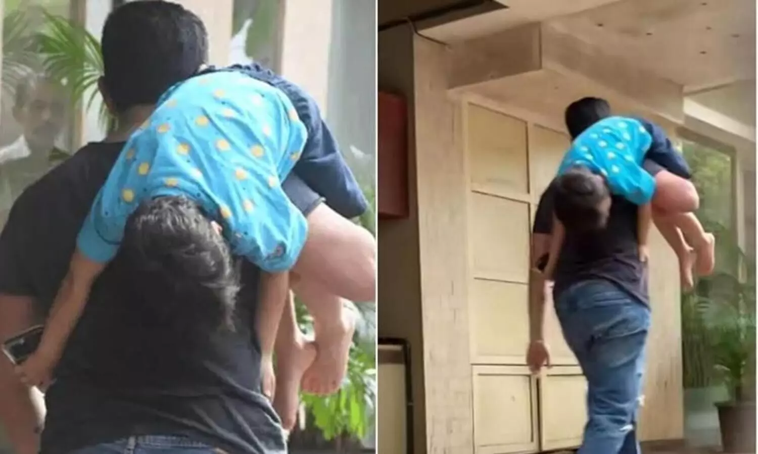 മകനെ തട്ടി തോളിൽ കയറ്റി നടന്നു​പോകുന്ന താരം; ബോളിവുഡിലെ കൂൾ ഡാഡിയുടെ വിഡിയോ വൈറൽ