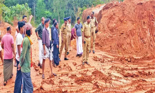 Excavation of soil in Thettimala