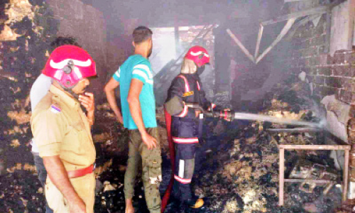 Fire in business center