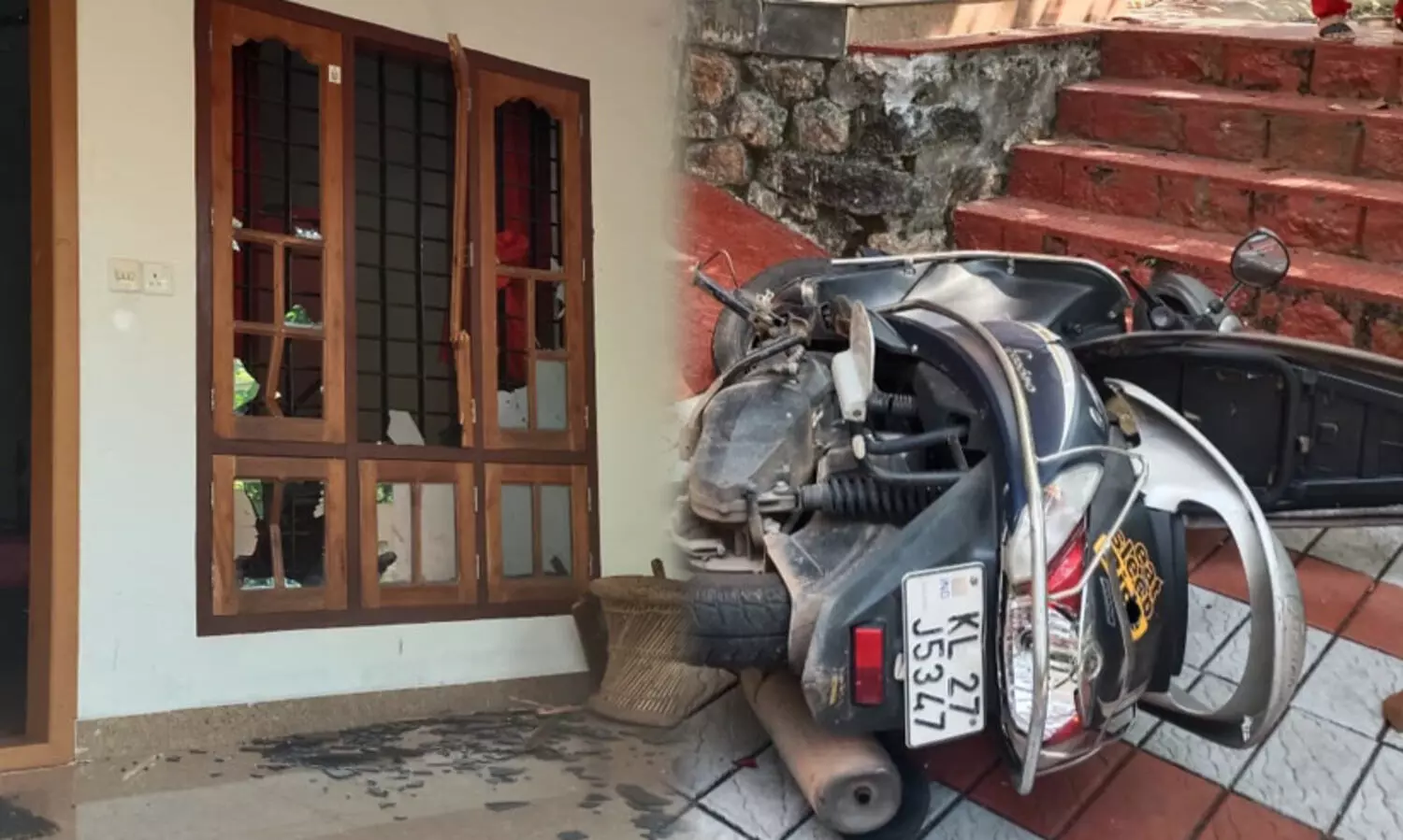 വീട്ടിൽ ഗുണ്ടാസംഘത്തിന്‍റെ ആക്രമണം; ജനലുകൾ അടിച്ച് തകർത്തു, കാറും ബൈക്കുകളും നശിപ്പിച്ചു