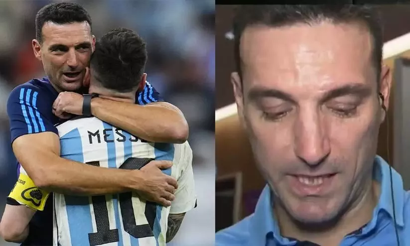 Watch: Lionel Scaloni in tears after speaking to fans from his hometown Pujato in Argentina