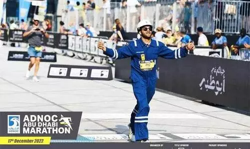 തൊഴിലാളികൾക്ക്​ ആദരവായി മാരത്തൺ പൂർത്തിയാക്കി മലയാളി