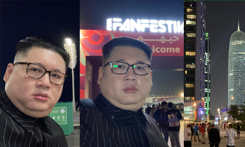 കലാശപ്പോരിൽ നോട്ടപ്പുള്ളിയായി ഡ്യൂപ്ലിക്കേറ്റ് കിം ജോങ് ഉൻ; ഖത്തർ ലോകകപ്പ് ഒട്ടും പോരെന്നും അഭിപ്രായം