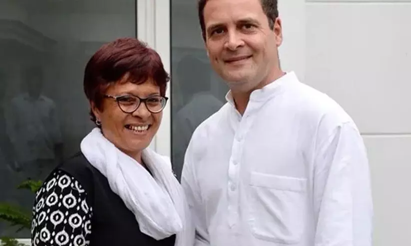 Dr Ampareen Lyngdoh seen with Rahul Gandhi