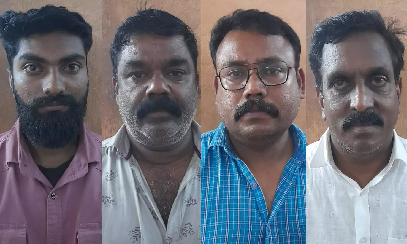 പലിശ നൽകാൻ വൈകിയതിന് യുവാവിന് ക്രൂരമർദനം: നാലുപേർ അറസ്റ്റിൽ