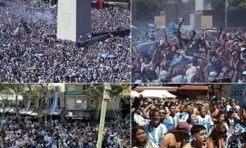 അർജന്റീനയിൽ ആഘോഷരാവ്; ഒത്തുകൂടിയത് ദശലക്ഷക്കണക്കിനാളുകൾ -Video