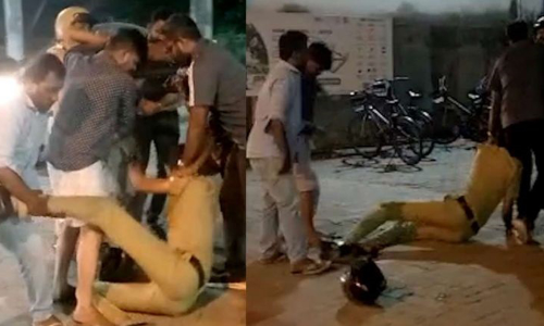 പൊലീസുകാരെ കാലിൽ തൂക്കി വലിച്ചിഴച്ചു; കൊച്ചിയിൽ ഫുട്ബോൾ ആരാധകരുടെ ആഘോഷം ഇങ്ങനെ