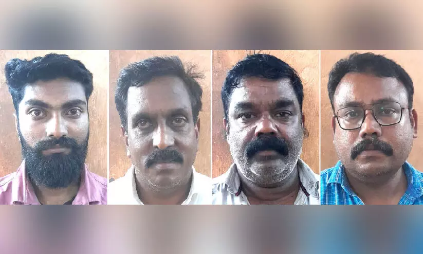 പലിശപ്പണം നൽകാൻ താമസിച്ചതിന് യുവാവിന് മർദനം: നാലുപേർ അറസ്റ്റിൽ