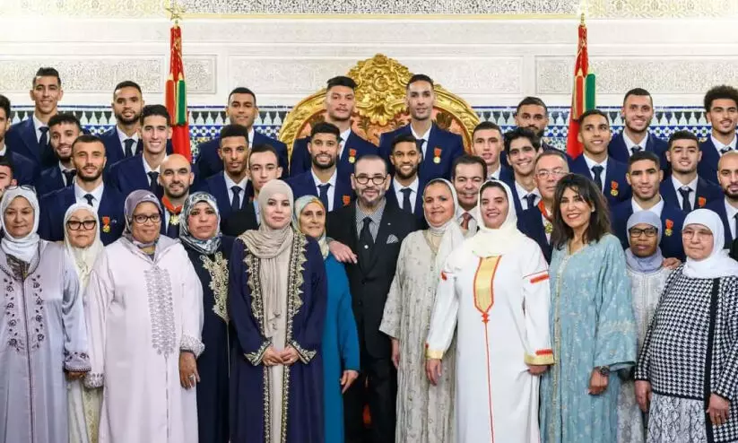 മൊറോക്കോ ടീമിനും ഉ​മ്മ​മാ​ർക്കും ജ​ന്മ​നാ​ട്ടി​ൽ കൊ​ട്ടാ​ര​ത്തി​ൽ വ​ര​വേ​ൽ​പ്