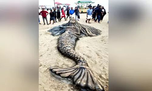 കടൽതീരത്ത് ‘മത്സ്യകന്യക’