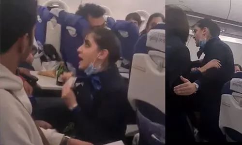 ‘ഞാൻ നിന്റെ വേലക്കാരിയല്ല, ജീവനക്കാരിയാണ്’ -സാൻവിച്ചിനെ ചൊല്ലി മോശമായി പെരുമാറിയയാളോട് പൊട്ടിത്തെറിച്ച് എയർഹോസ്റ്റസ് -Video