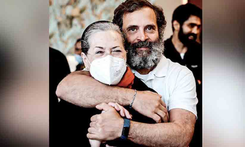 Rahul Gandhi with Sonia Gandhi