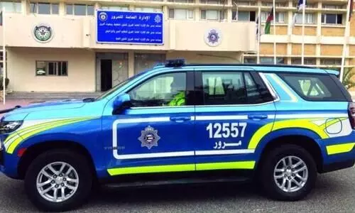 Traffic patrol vehicles in Kuwait