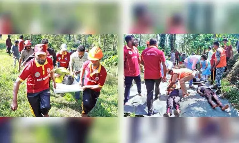 ഉരുൾപൊട്ടൽ ദുരന്തനിവാരണം: രക്ഷാപ്രവര്‍ത്തന പാഠങ്ങളുമായി മോക്ഡ്രില്‍