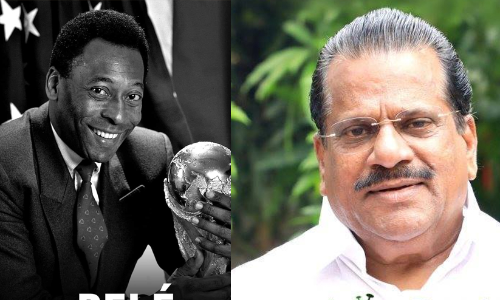 പെലെക്ക് ആദരാഞ്ജലി അർപ്പിച്ച് ഇ.പി. ജയരാജൻ