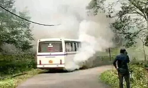 തേക്കടി യാത്രക്കിടെ വനം വകുപ്പ് വാഹനത്തിൽ പുക; പരിഭ്രാന്തരായി സഞ്ചാരികൾ