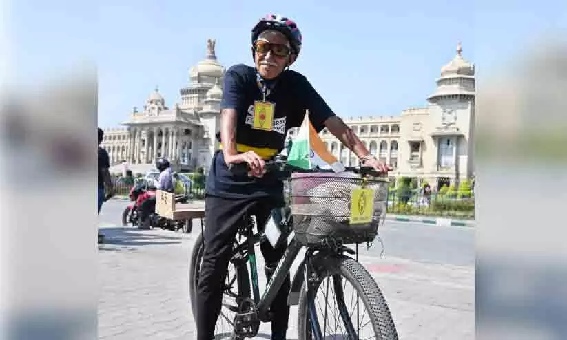 ഡോ. കിരൺ സേഥിന്റെ കന്യാകുമാരി സൈക്കിൾയാത്ര ബംഗളൂരുവിൽ ഡോ. കിരൺ സേഥിന്റെ കന്യാകുമാരി സൈക്കിൾയാത്ര ബംഗളൂരുവിൽ