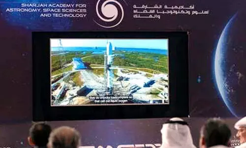 ‘ഷാ​ർ​ജ സാ​റ്റ്​-​ഒ​ന്ന്’ ബ​ഹി​രാ​കാ​ശ​ത്തേ​ക്ക് കു​തി​ച്ചു