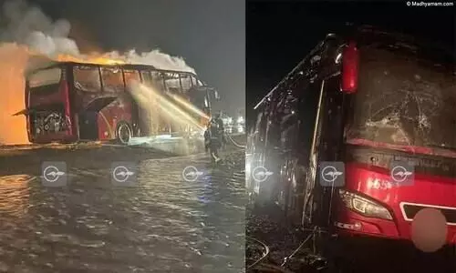 സൗദിയിലെ അഫീഫിൽ ബസിന്​ തീപിടിച്ചു
