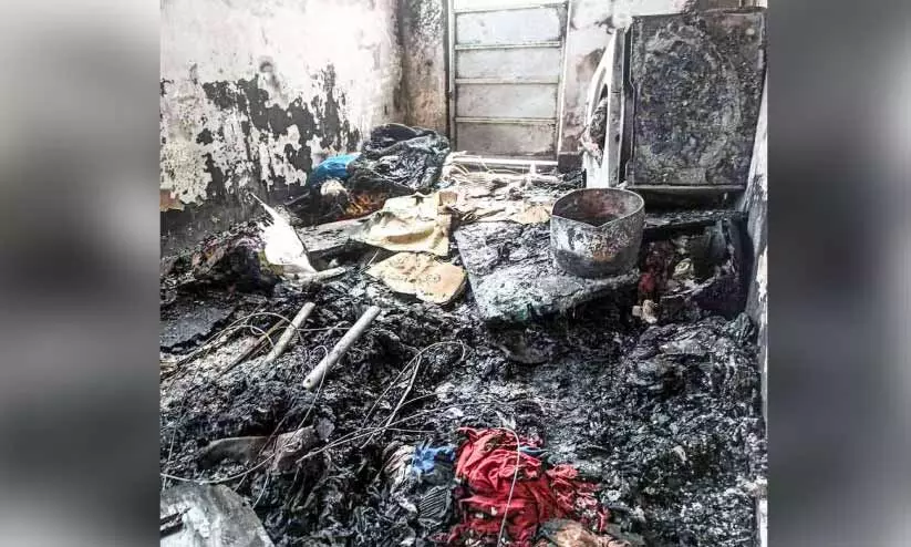 ഇരുനില വീട്ടിൽ തീപിടിത്തം