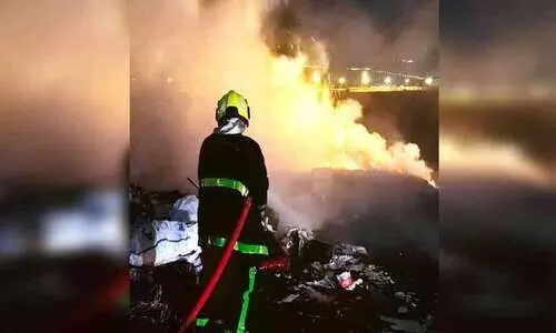 The garbage dump caught fire The garbage dump caught fire