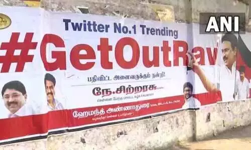 Get out Ravi posters spotted in Chennai amid Tamil Nadu CM-Governor stand-off