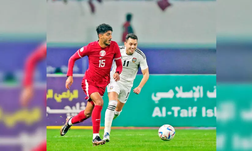 ര​ക്ഷ​ക​നാ​യി ത​മീം; ഖ​ത്ത​ർ ഗ​ൾ​ഫ് ക​പ്പ് സെ​മി​യി​ൽ