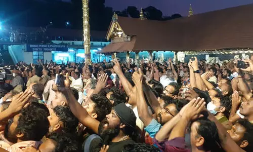 ശബരിമല: തേങ്ങ കൊണ്ടുള്ള ഏറുകൊണ്ട് പതിനെട്ടാം  പടിക്ക് സമീപം തീർത്ഥാടകന് പരിക്കേറ്റു