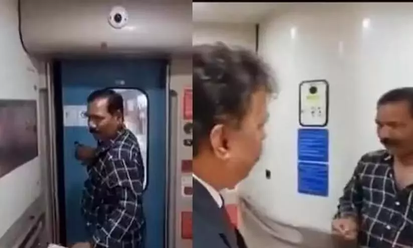 Watch: Man boards Vande Bharat train to click selfie, gets locked