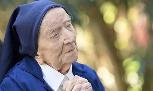 ലോകത്ത് ഏറ്റവും പ്രായം കൂടിയ വ്യക്തി, ഫ്രഞ്ച് കന്യാസ്ത്രി മരിച്ചു; വയസ് 118