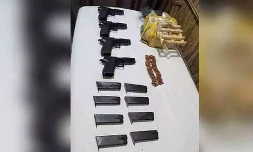 The consignment included 4 Chinese-made pistols, eight magazines and 47 live rounds.