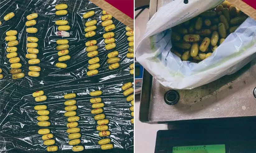 വയറ്റിൽ ഒളിപ്പിച്ച് കടത്താൻ ശ്രമിച്ചത് ഒരു കിലോയിലേറെ നിരോധിത മരുന്ന്; യാത്രക്കാരൻ പിടിയിൽ