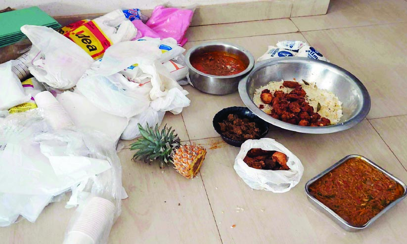 Stale food and banned plastic seized Stale food and banned plastic seized