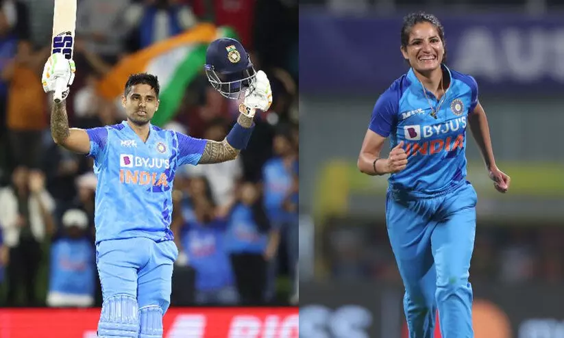 ഐ.സി.സി അവാർഡിൽ തിളങ്ങി ഇന്ത്യൻ താരങ്ങൾ; ​ട്വന്റി 20യിലെ മികച്ച താരമായി സൂര്യ; താരോദയമായി രേണുക