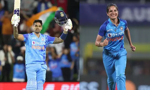 ഐ.സി.സി അവാർഡിൽ തിളങ്ങി ഇന്ത്യൻ താരങ്ങൾ; ​ട്വന്റി 20യിലെ മികച്ച താരമായി സൂര്യ; താരോദയമായി രേണുക