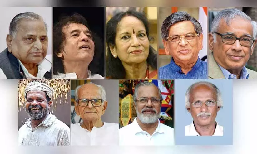 പത്മ ബഹുമതികൾ പ്രഖ്യാപിച്ചു; സാക്കിർ ഹുസൈനും മുലായമിനും പത്മവിഭൂഷൺ പത്മ ബഹുമതികൾ പ്രഖ്യാപിച്ചു; സാക്കിർ ഹുസൈനും മുലായമിനും പത്മവിഭൂഷൺ