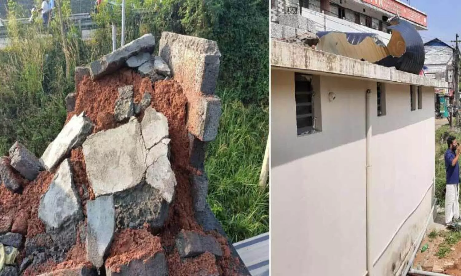 കൊട്ടാരക്കര നഗരസഭ ശൗചാലയം തകർന്നു