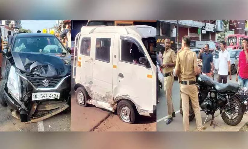 ചങ്ങരംകുളത്ത് മൂന്നു വാഹനങ്ങൾ കൂട്ടിയിടിച്ചു; രണ്ടുപേർക്ക് പരിക്ക്