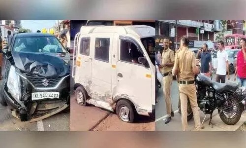 ചങ്ങരംകുളത്ത് മൂന്നു വാഹനങ്ങൾ കൂട്ടിയിടിച്ചു; രണ്ടുപേർക്ക് പരിക്ക്