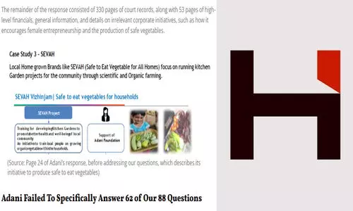 ഇതൊക്കെ എന്തിനാ ഞങ്ങളോട് പറയുന്നേ?; അദാനിയുടെ പച്ചക്കറികൃഷി, സ്ത്രീശാക്തീകരണ പദ്ധതിയല്ല മറുപടി വേണ്ടതെന്ന് ഹിൻഡൻബർഗ്