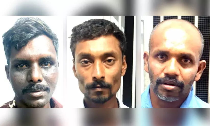 അ​ന്ത​ർ സം​സ്ഥാ​ന തൊ​ഴി​ലാ​ളി​കൾക്കെതിരെ ആക്രമണം; മൂ​ന്നു​പേ​ർ അ​റ​സ്റ്റി​ൽ