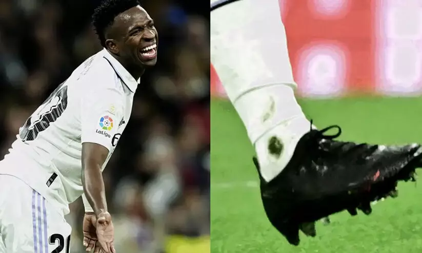 ‘നൈക്കി’യുമായി തർക്കം; കറുപ്പ് ബൂട്ടുകൾ ധരിച്ച് കളിക്കാനിറങ്ങി വിനീഷ്യസ് ജൂനിയർ ‘നൈക്കി’യുമായി തർക്കം; കറുപ്പ് ബൂട്ടുകൾ ധരിച്ച് കളിക്കാനിറങ്ങി വിനീഷ്യസ് ജൂനിയർ