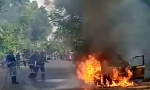 car caught fire